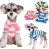 Dog Summer Striped Polo Shirt for Small Medium Dog...